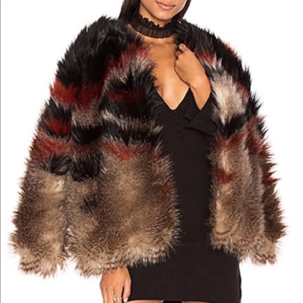 Free People Scarlet Faux Fur Jacket (size: M)